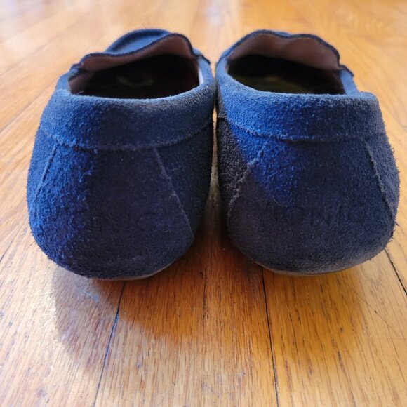 Vionic DEBBIE Leather Suede Loafers 8W Black Comfort Shoes Preppy Twee Academia - Picture 6 of 7